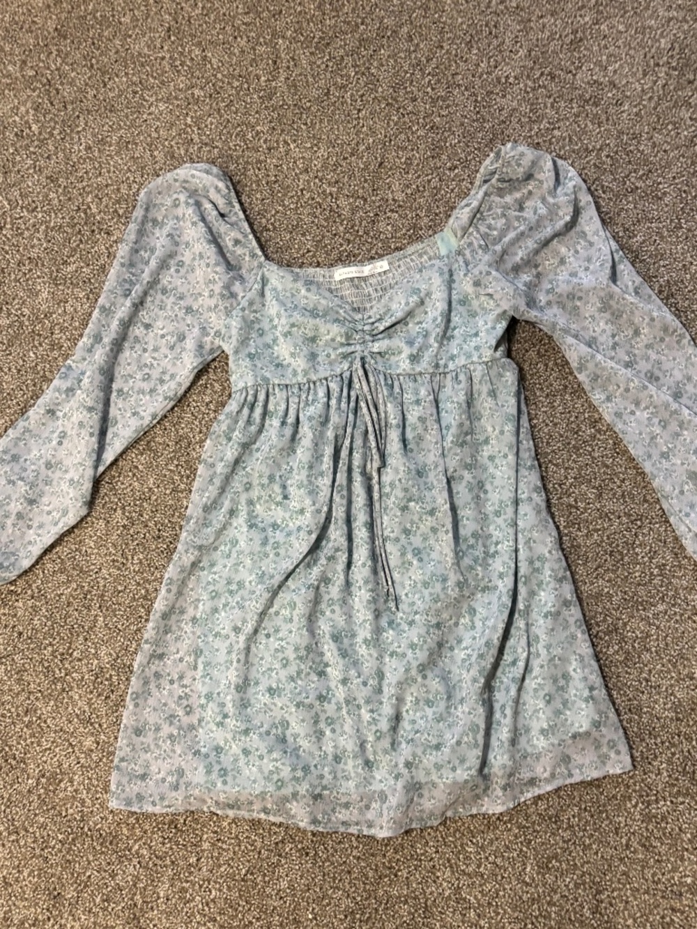 Altard State Light Blue Floral Long Sleeve Dress Size M